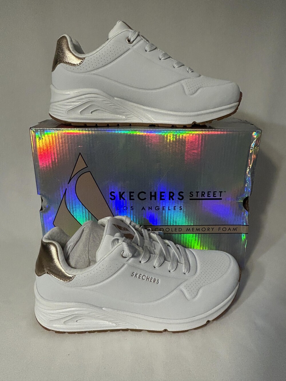 Skechers Shoes Womens Size 8.5 White Street Juno Level Player Sneakers